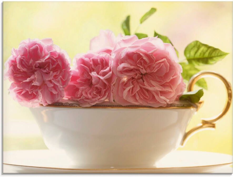 Artland Print op glas Vintage rozen in verschillende maten