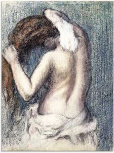 Artland Print op glas Vrouw bij het afdrogen (Femme s'essuyant) in verschillende maten
