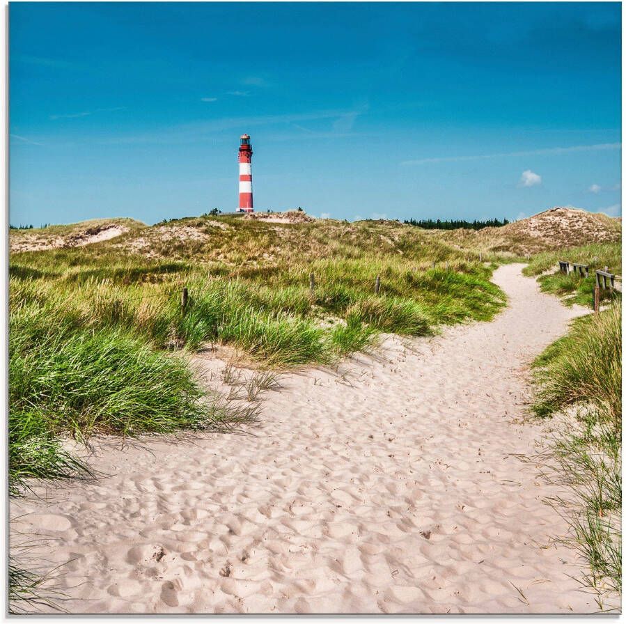 Artland Print op glas Vuurtoren op het eiland Amrum