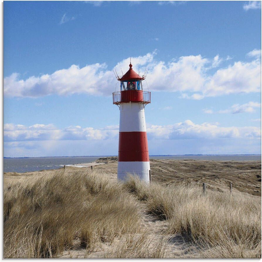 Artland Print op glas Vuurtoren Sylt in verschillende maten