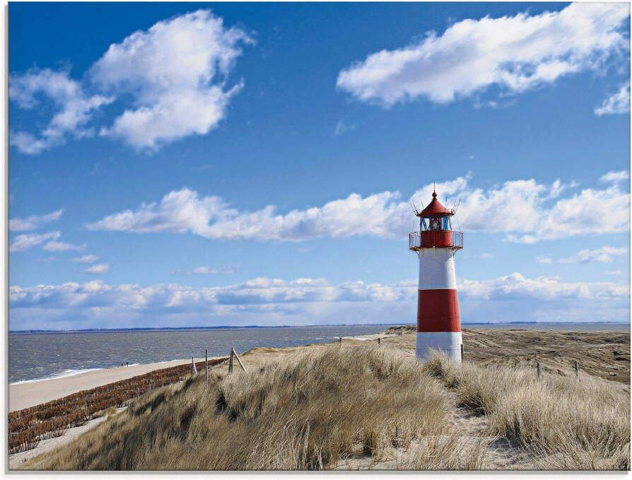 Artland Print op glas Vuurtoren Sylt in verschillende maten