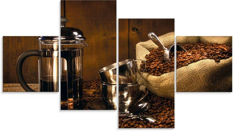 Artland Print op glas Zak koffiebonen met pers