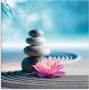 Artland Print op glas Zand lelie en spa-stenen in zen-tuin - Thumbnail 1