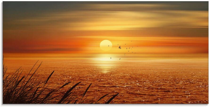 Artland Print op glas Zonsondergang boven de zee