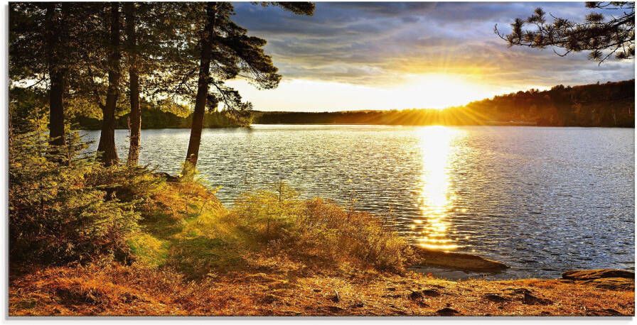 Artland Print op glas Zonsondergang boven meer Algonquin park