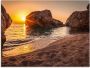 Artland Print op glas Zonsondergang en strand - Thumbnail 1