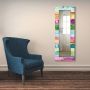 Artland Sierspiegel Gekleurde houten achtergrond spiegel met lijst voor het hele lichaam wandspiegel met motiefrand landhuis - Thumbnail 1