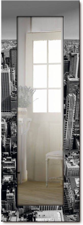 Artland Sierspiegel Luftbild van Manhattan New York City VS spiegel met lijst voor het hele lichaam wandspiegel met motiefrand landhuis