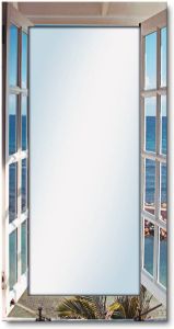 Artland Sierspiegel Uitzicht op het paradijs ingelijste spiegel voor het hele lichaam met motiefrand geschikt voor kleine smalle hal halspiegel mirror spiegel omrand om op te hangen