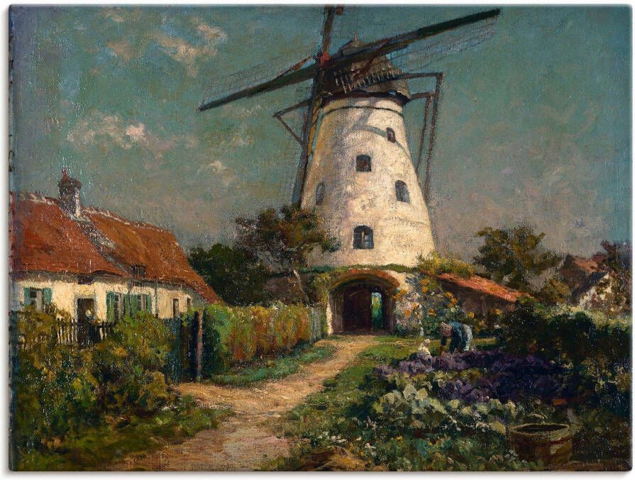 Artland Wandfolie Boerderijtuin bij een windmolen.