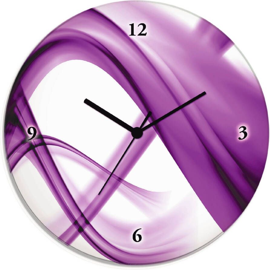 Artland Wandklok Abstracte compositie (violet) optioneel verkrijgbaar met kwarts- of radiografisch uurwerk geruisloos zonder tikkend geluid