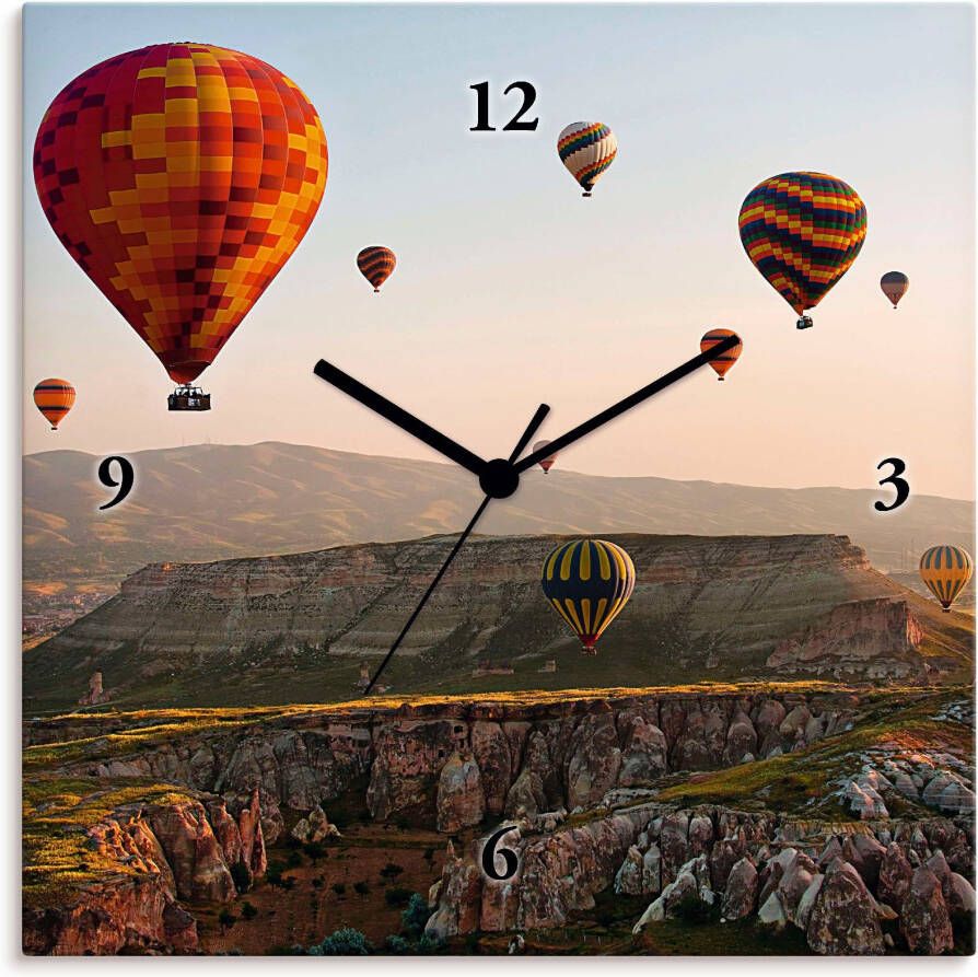 Artland Wandklok Ballonvaart in Cappadocië optioneel verkrijgbaar met kwarts- of radiografisch uurwerk geruisloos zonder tikkend geluid - Foto 1
