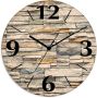 Artland Wandklok Bruine oude tegelmuur optioneel verkrijgbaar met kwarts- of radiografisch uurwerk geruisloos zonder tikkend geluid - Thumbnail 1