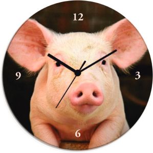 Artland Wandklok Brutaal varken naar keuze met kwarts- of radiografisch uurwerk geluidloos zonder tikkende geluiden