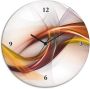 Artland Wandklok Glazen klok rond Abstract design oranje optioneel verkrijgbaar met kwarts- of radiografisch uurwerk geruisloos zonder tikkend geluid - Thumbnail 1