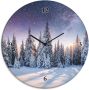 Artland Wandklok Glazen klok rond dennenbos in de sneeuw optioneel verkrijgbaar met kwarts- of radiografisch uurwerk geruisloos zonder tikkend geluid - Thumbnail 1