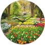 Artland Wandklok Glazen klok rond tulpen tuin voorjaar optioneel verkrijgbaar met kwarts- of radiografisch uurwerk geruisloos zonder tikkend geluid - Thumbnail 1
