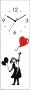 Artland Wandklok Glazen klok silhouet meisje ballon hart optioneel verkrijgbaar met kwarts- of radiografisch uurwerk geruisloos zonder tikkend geluid - Thumbnail 1