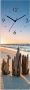 Artland Wandklok Glazen klok zonsondergang strand golfbreker optioneel verkrijgbaar met kwarts- of radiografisch uurwerk geruisloos zonder tikkend geluid - Thumbnail 1