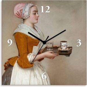 Artland Wandklok Het chocolademeisje. Ca. 1744x45 naar keuze met kwarts- of radiografisch uurwerk geluidloos zonder tikkende geluiden