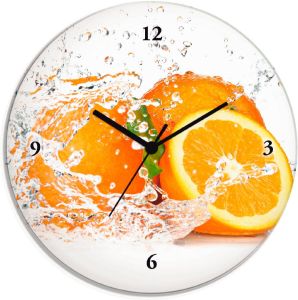Artland Wandklok Orange met spatwater naar keuze met kwarts- of radiografisch uurwerk geluidloos zonder tikkende geluiden