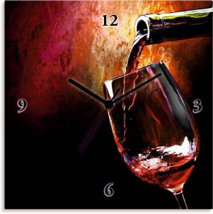 Artland Wandklok Wijn rode wijn naar keuze met kwarts- of radiografisch uurwerk geluidloos zonder tikkende geluiden