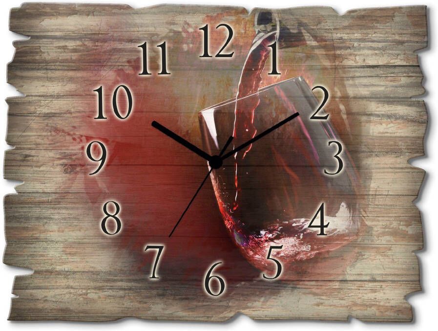 Artland Wandklok Wijn rode wijn optioneel verkrijgbaar met kwarts- of radiografisch uurwerk geruisloos zonder tikkend geluid