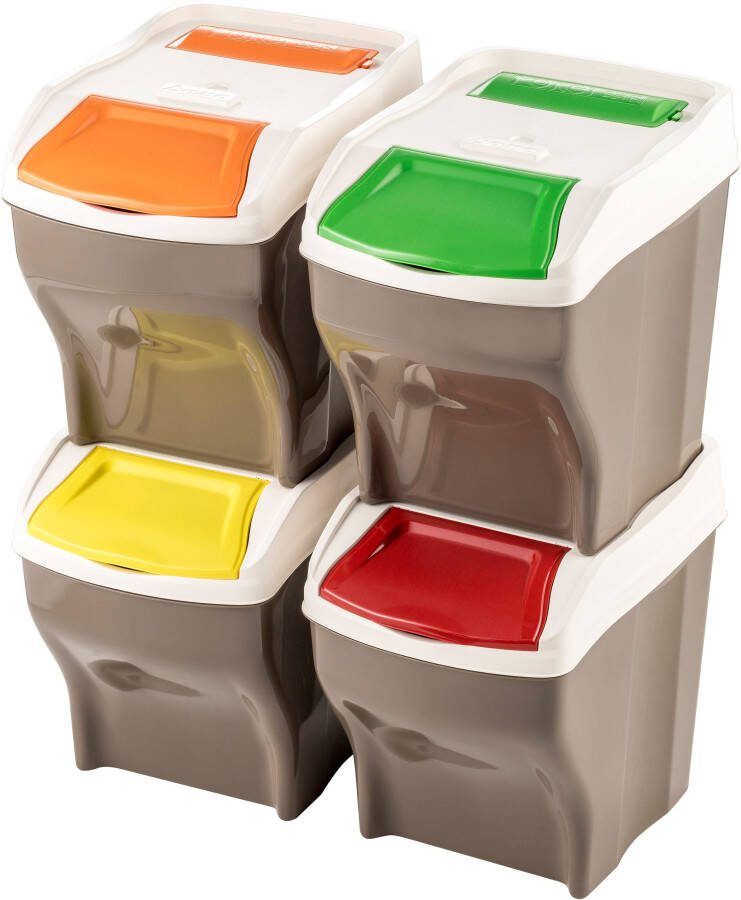 Bischof Bama Afvalscheidsysteem Afvalverzamelaar-set POKER 4 PLUS (4 stuks)