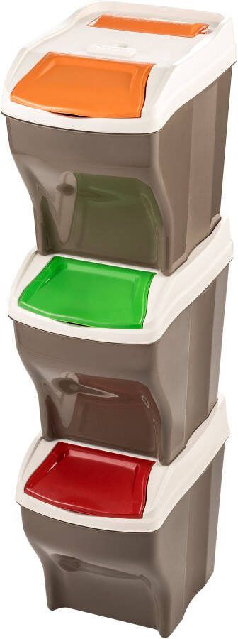 Bischof Bama Afvalscheidsysteem POKER 3 PLUS Inhoud per stuk 27 liter gemaakt in Europa (3 stuks)