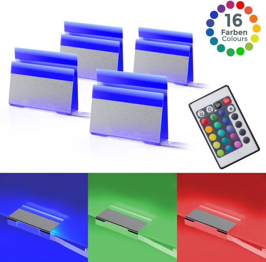 B.K.Licht Decoratieve ledverlichting LED clips RGB glasbodem verlichting glasrandlichten lampen
