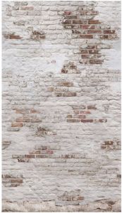 Bodenmeister Fotobehang 3D-effect stenen muur vintage wit