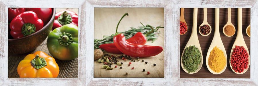 Bönninghoff Artprint met lijst Paprika specerijen kruiden keuken decoratie (1 stuk)