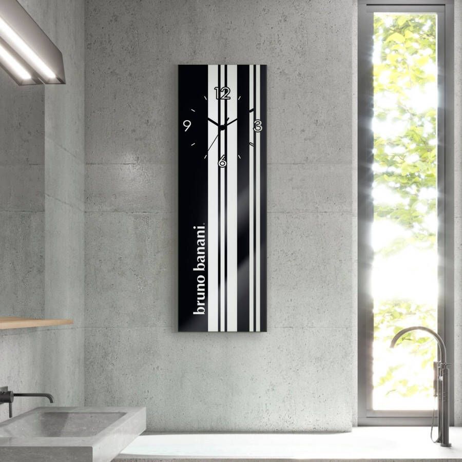 Bruno Banani Wandklok Stripes auf Glas analoog 20 cm