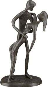 Casablanca by Gilde Decoratief figuur Design sculptuur In de armen bruin Decoratief object van metaal hoogte 20 cm paartje woonkamer (1 stuk)