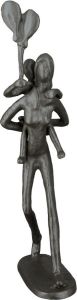 Casablanca by Gilde Decoratief figuur Design sculptuur op de rug bruin Decoratief object van metaal hoogte 23 cm vrouw met kind woonkamer (1 stuk)