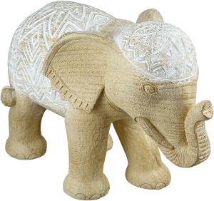 Casablanca by Gilde Decoratief figuur Dierfiguur olifant Morani naturel Decoratief object met houtsnijwerk te bestellen in verschillende afmetingen woonkamer (1 stuk)