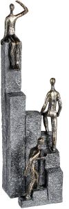Casablanca by Gilde Decoratief figuur Sculptuur Climbing bronskleurig grijs Decoratief object hoogte 39 cm met teksthanger decoratief in eetkamer & woonkamer (1 stuk)