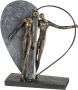 Casablanca by Gilde Decoratief figuur Sculptuur Heartbeat bronskleur grijs Decoratief object hoogte 31 cm hartvorm woonkamer (1 stuk) - Thumbnail 1