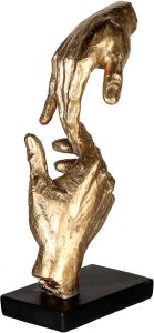 Casablanca by Gilde Decoratief figuur Sculptuur two Hands goud zwart Decoratief object hoogte 29 handen met teksthanger woonkamer (1 stuk)