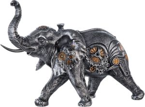 Casablanca by Gilde Dierfiguur Sculptuur Steampunk Elephant met koperkleurige elementen (1 stuk)