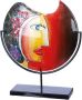 Casablanca by Gilde Siervaas Glasart decoratieve vaas Gezicht "Cloe" hoogte ca. 48 cm uit metaal en glas handbeschilderd met fusing-glaselementen (1 stuk) - Thumbnail 1