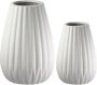 Casablanca by Gilde Tafelvaas 2-delig set vaas Piega wit H.17 cm (1 stuk) - Thumbnail 1
