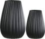 Casablanca by Gilde Tafelvaas 2-delig set vaas Piega zwart H.17 cm (1 stuk) - Thumbnail 1