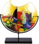 Casablanca by Gilde Tafelvaas Silhouette decoratieve vaas van glas met zwarte metalen voet hoogte 38 cm (1 stuk) - Thumbnail 1