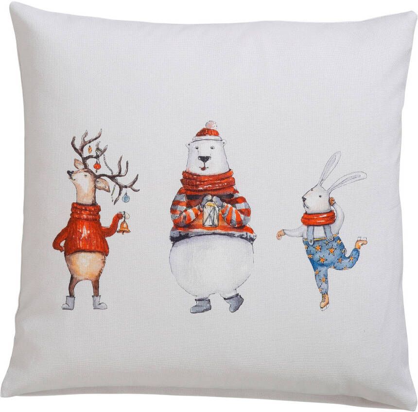 CASATEX Kussenovertrekken Funny animals kerstdecoratie