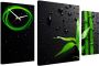 Conni Oberkircher´s Beeld met klok Black & green nature bamboe III met decoratieve klok natuur ontspanning wellness (set) - Thumbnail 1