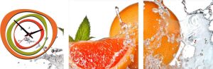 Conni Oberkircher´s Beeld met klok Orange power vruchten met decoratieve klok keuken sprankelend (set)