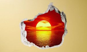 Conni Oberkircher´s Wandfolie Sundowner zonsondergang zelfklevend
