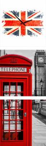 Conni Oberkircher´s Wanddecoratie Londen Time met decoratieve klok vintage stad engeland (set)