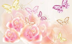 Consalnet Fotobehang Vlinders bloemen